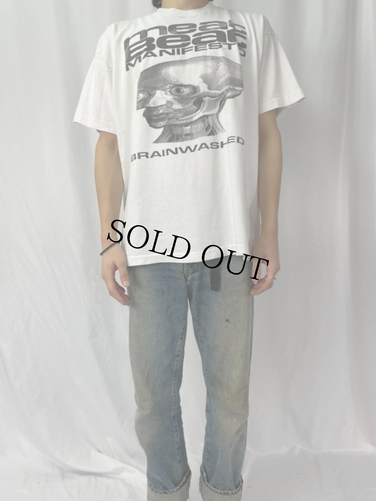 画像2: 90's Meat Beat Manifesto USA製 "BRAINWASHED" テクノロックバンド プリントTシャツ XL (2)