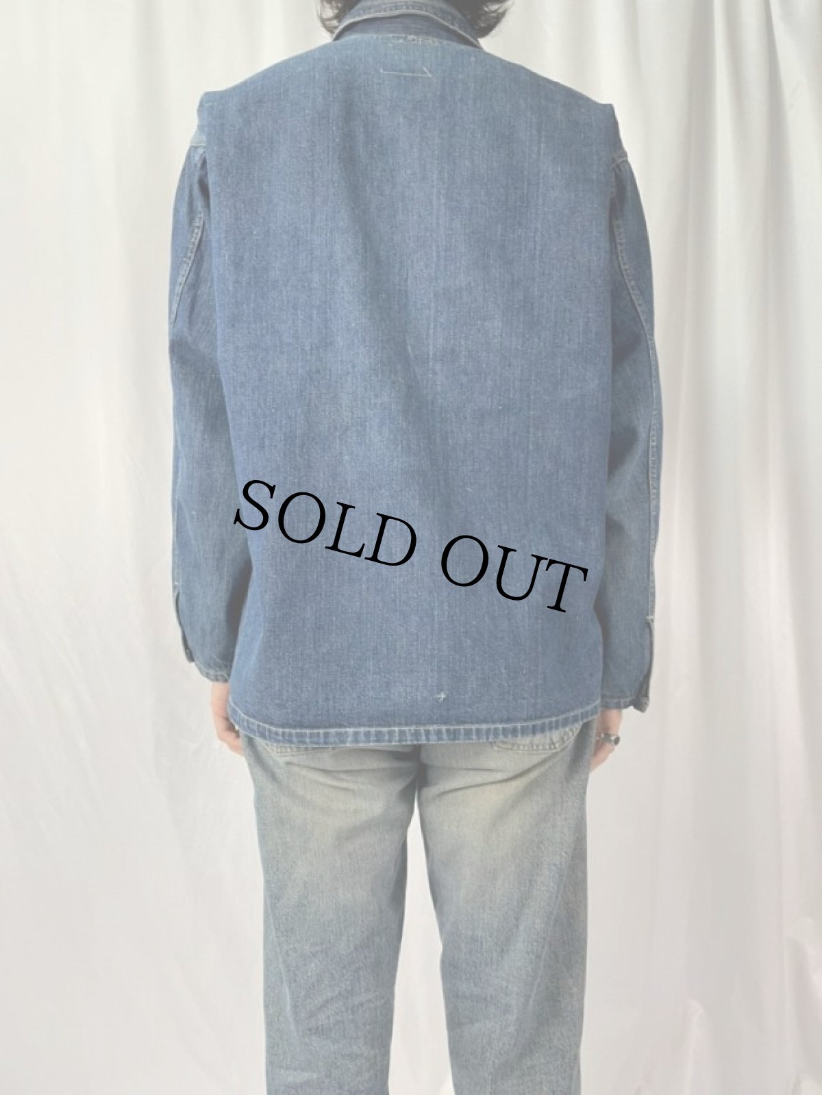 画像4: 30〜40's U.S.ARMY デニムプルオーバージャケット (4)