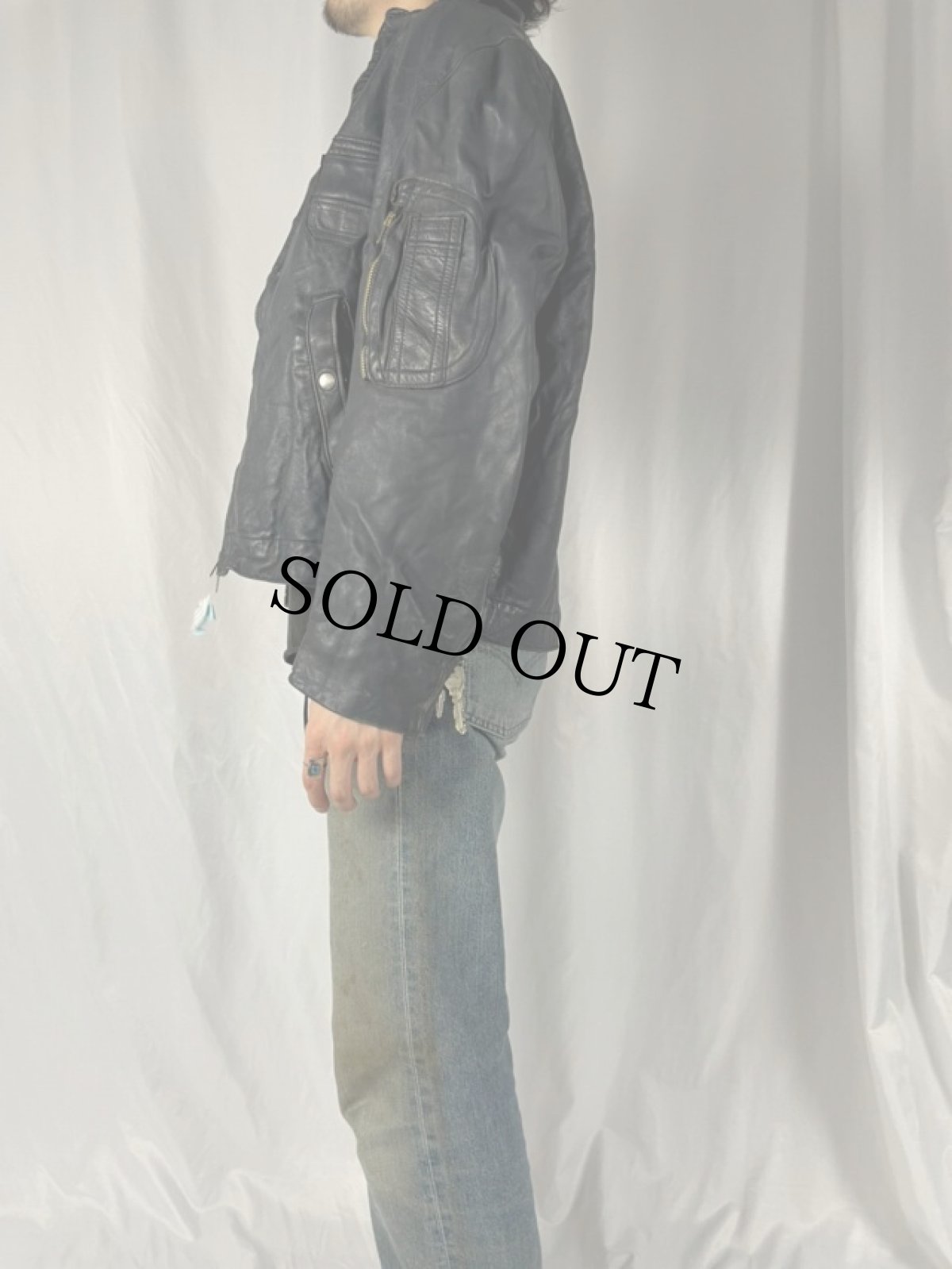 画像3: 70〜80's FRENCH AIR FORCE レザーフライトジャケット (3)