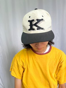 画像2: 80's "K" スナップバック ロゴ刺繍 ベースボールキャップ (2)