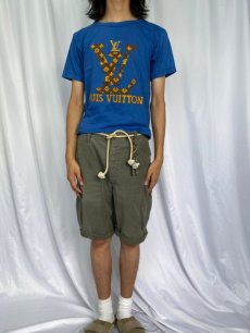 画像2: 80's ブート LOUIS VUITTON USA製 ロゴフロッキープリントTシャツ L (2)