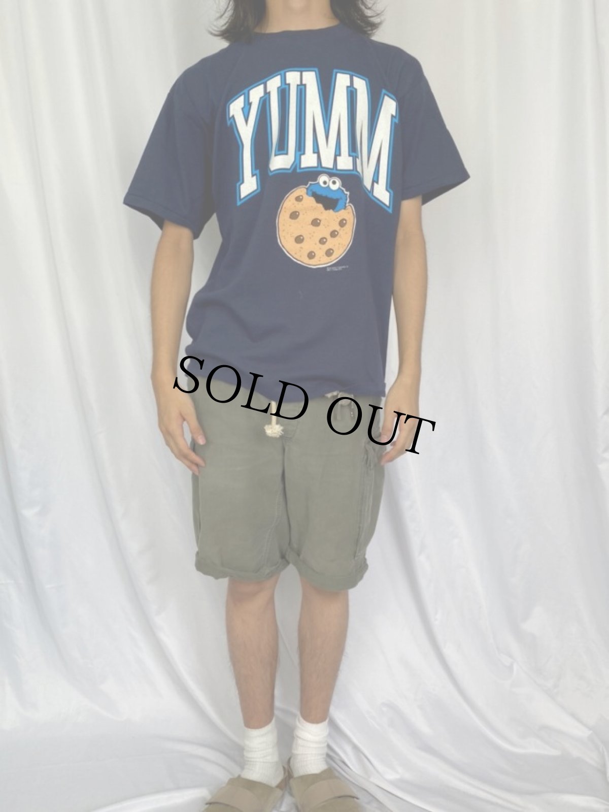 画像2: 90's COOKIE MONSTER USA製 "YUMM" キャラクターTシャツ DEADSTOCK L (2)