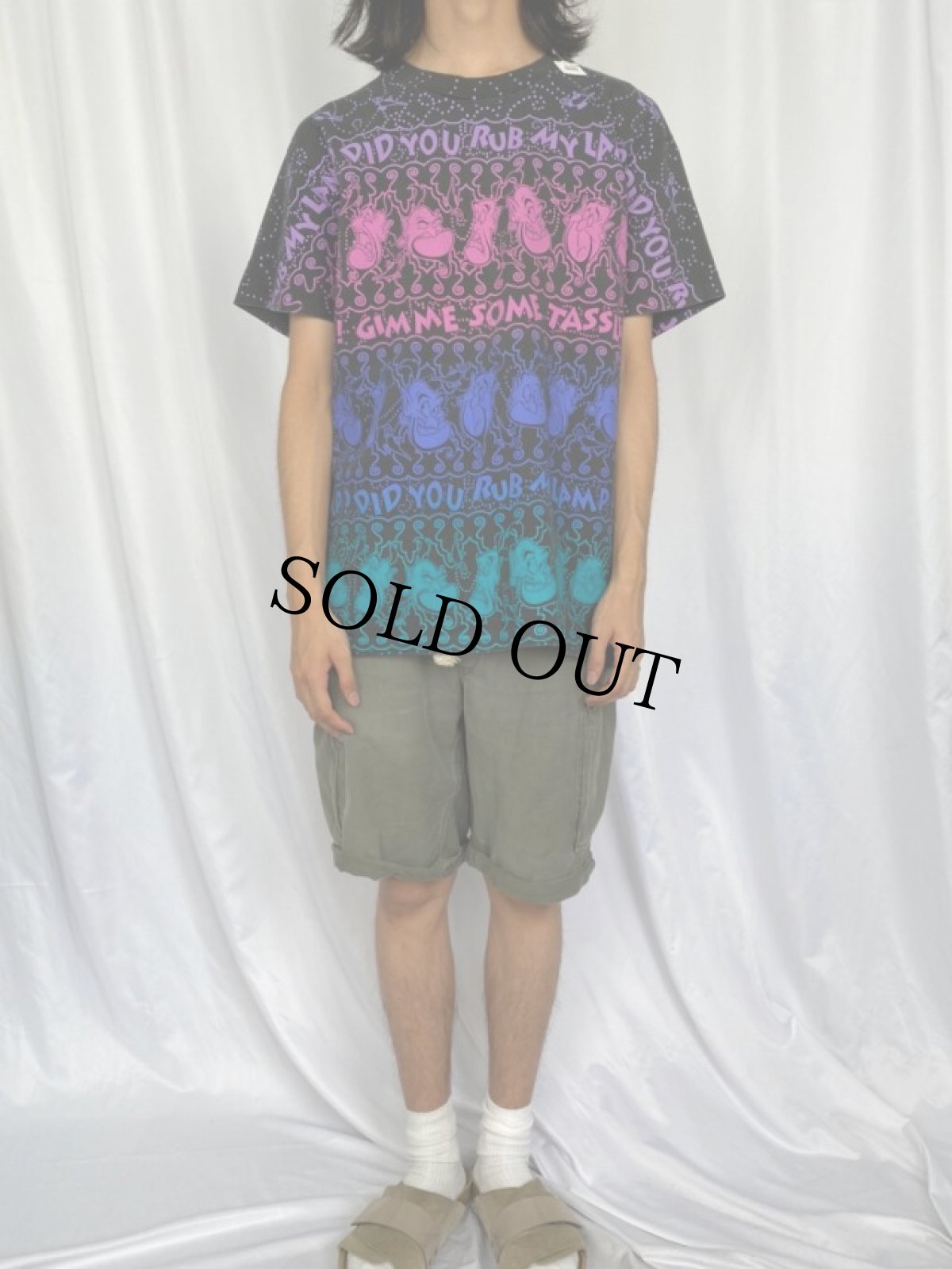 画像2: 90's Disney Aladdin "DID YOU RUB MY LAMP?" キャラクター 大判プリントTシャツ (2)