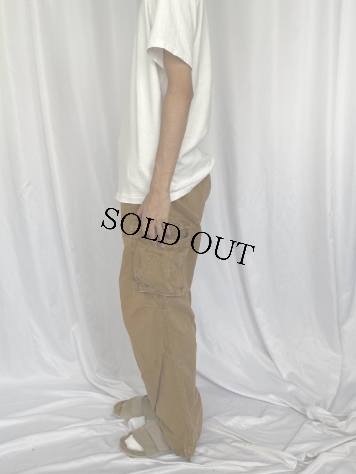 画像3: ABERCROMBIE AND FITCH コットンツイル カーゴパンツ W36 (3)