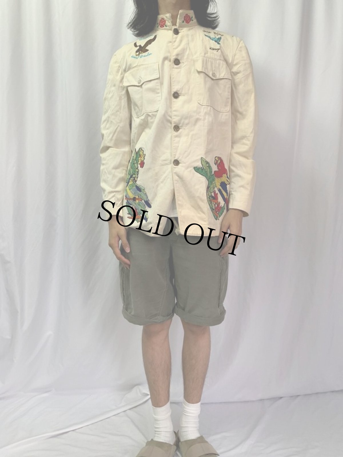 画像2: 60〜70's 刺繍入り スタンドカラージャケット (2)