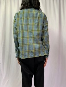 画像4: 60's Sir Pendleton チェック柄 オープンカラーウールシャツ XL (4)