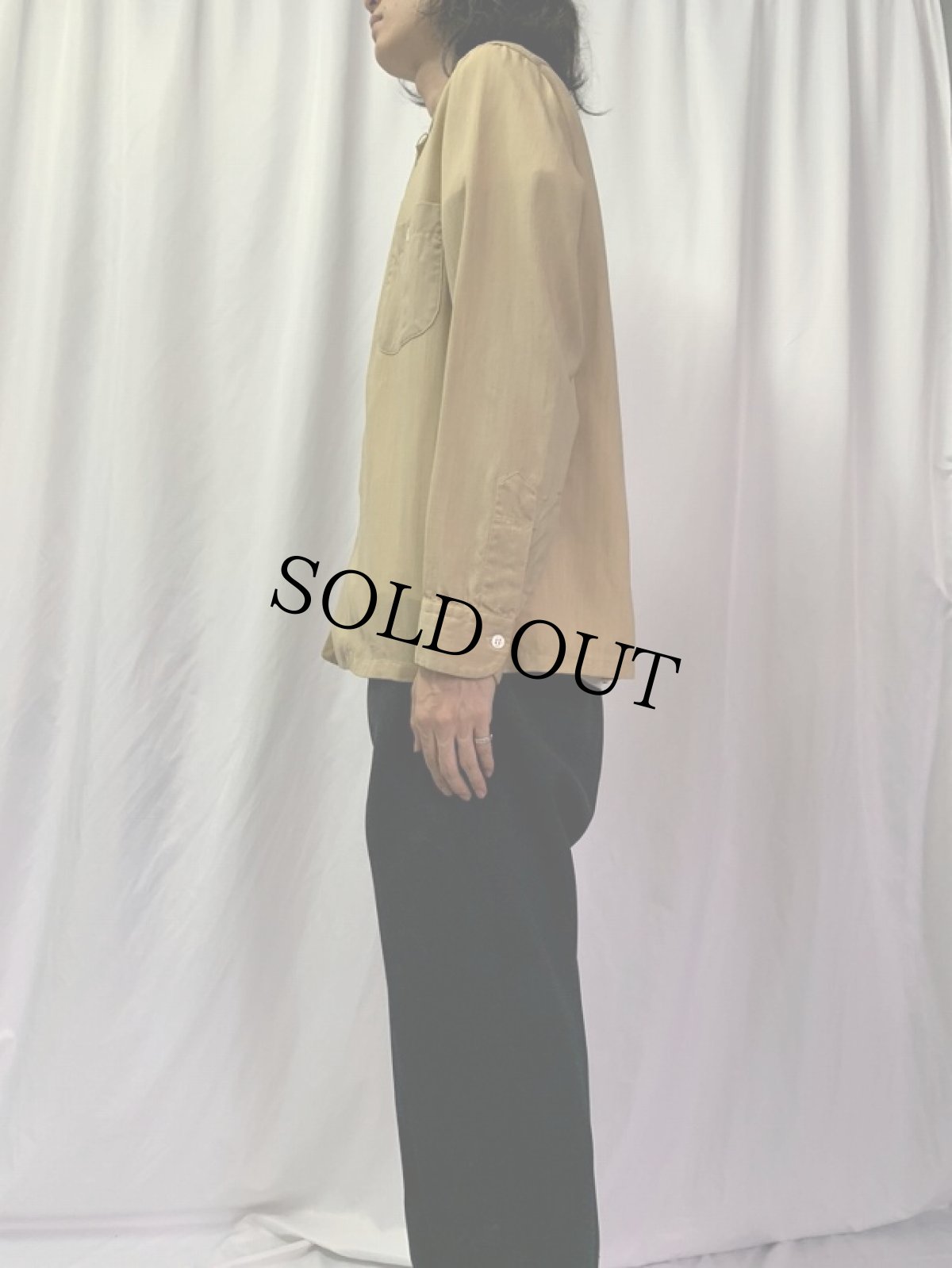 画像3: 50's Pendleton オープンカラーウールシャツ 無地 M (3)