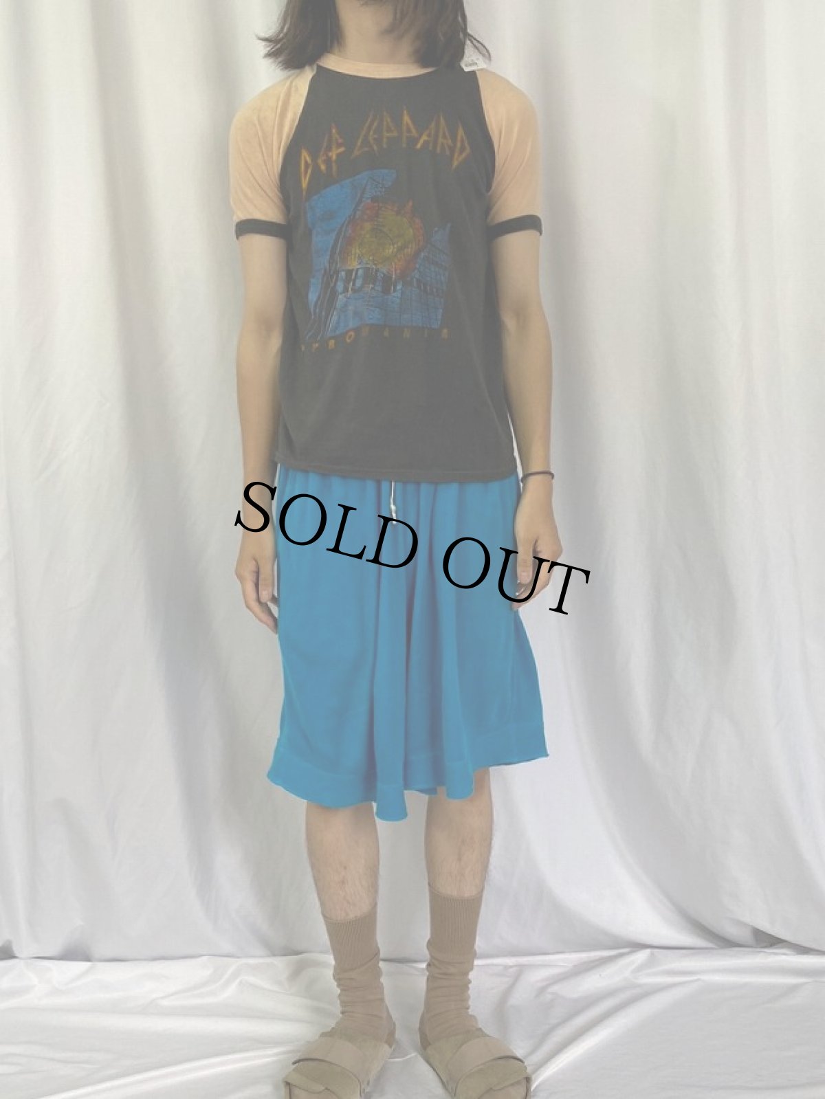 画像2: 80's DEF LEPPARD PAKSTAN製 パキ綿 ロックバンド ラグランTシャツ M (2)