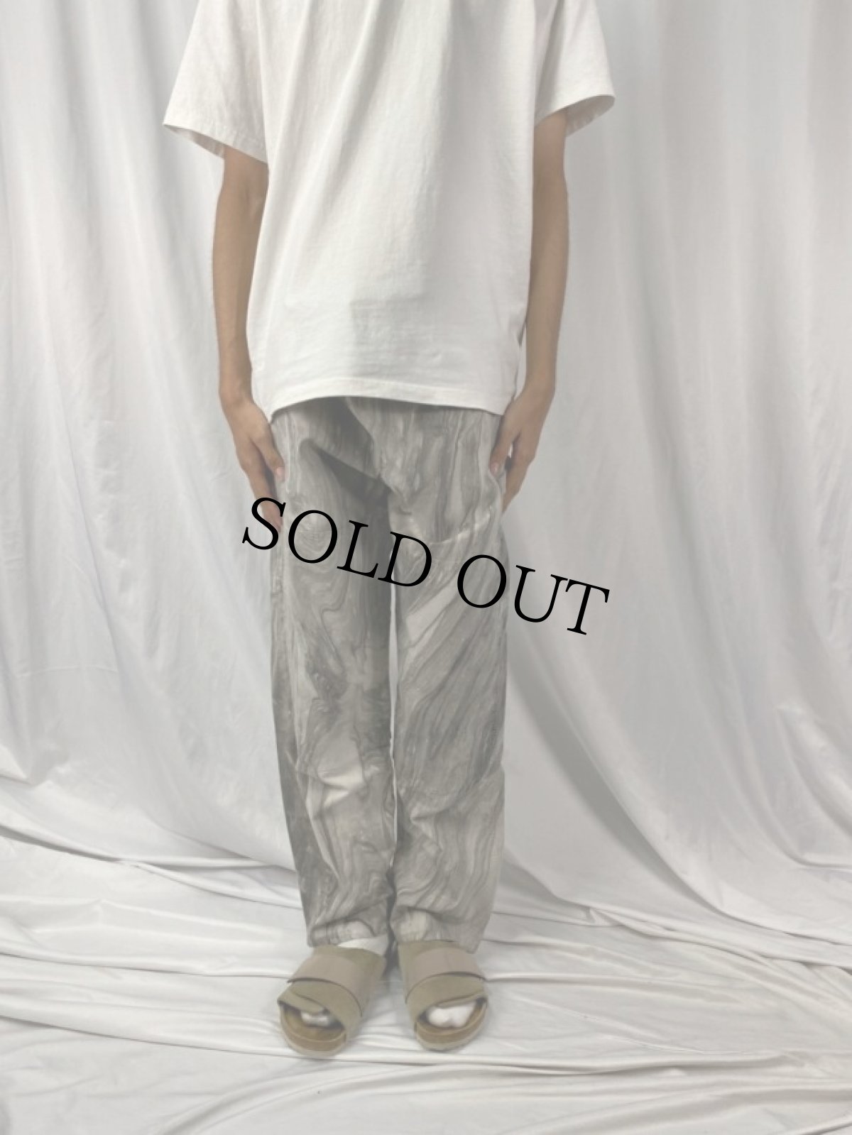 画像2: 80's マーブル染め ダブルニー ペインターパンツ W39 (2)