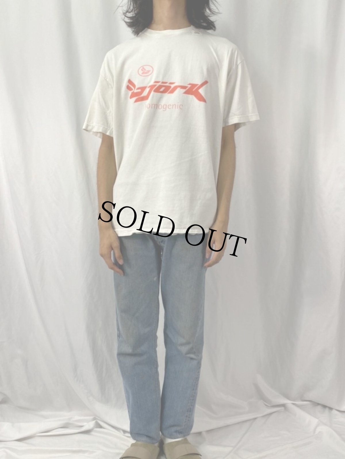 画像2: 90's bjork "Homogenic" ミュージシャンプリントTシャツ (2)