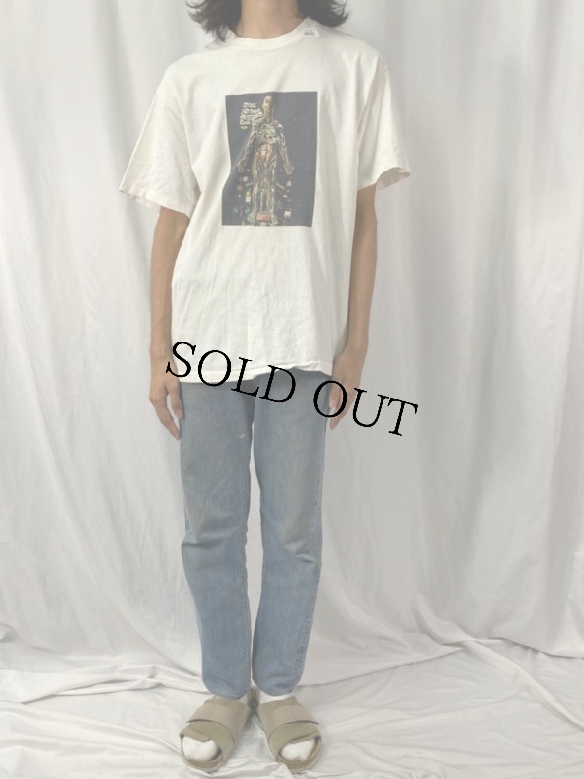 画像2: 90's THE VISIBLE MAN USA製 コラージュTシャツ L (2)