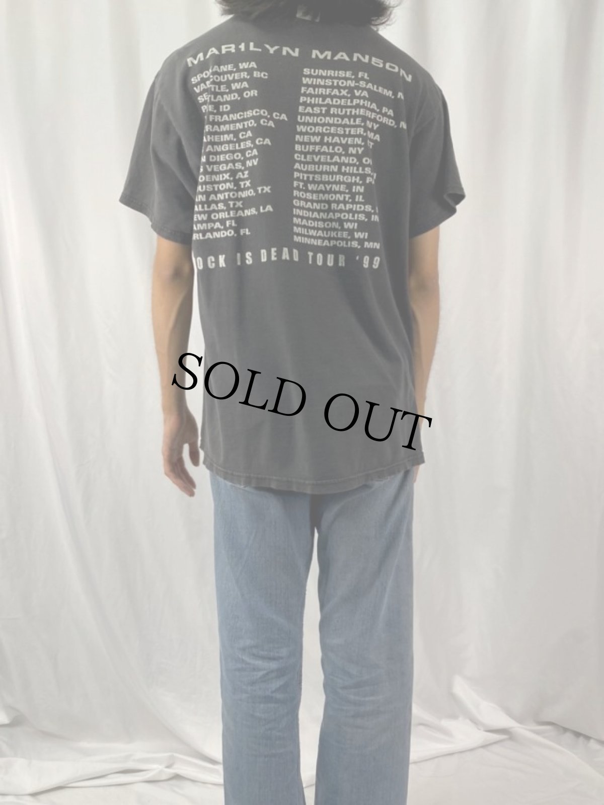 画像4: 90's MARILYN MANSON "ROCK IS DEAD TOUR 1999" ロックバンドプリントTシャツ BLACK L (4)