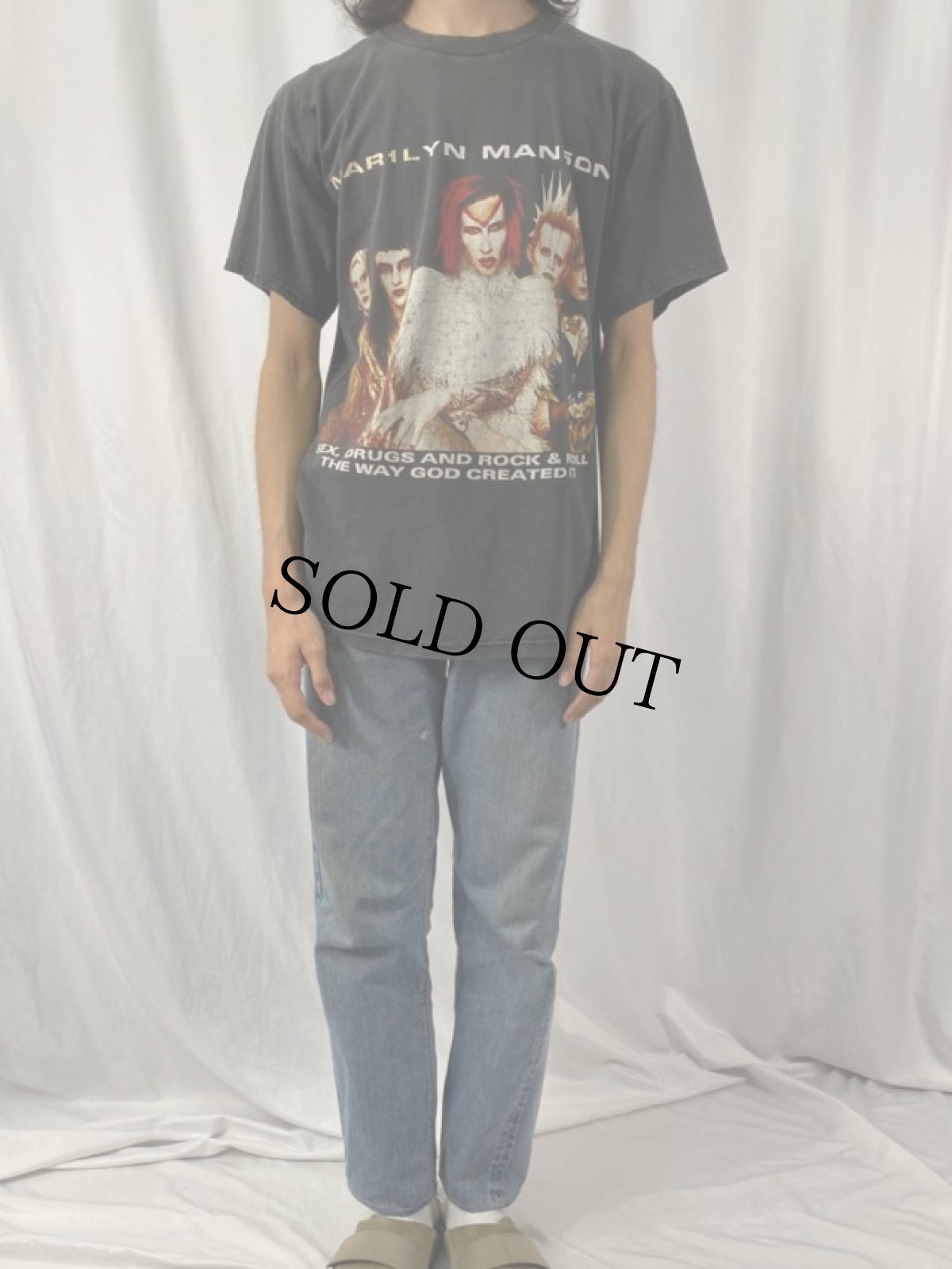 画像2: 90's MARILYN MANSON "ROCK IS DEAD TOUR 1999" ロックバンドプリントTシャツ BLACK L (2)