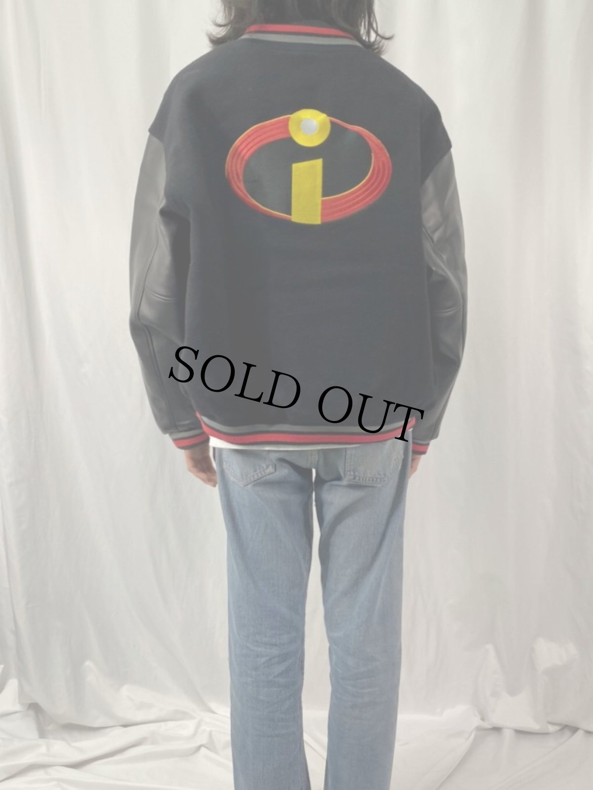 画像4: 2000's Disney The Incredibles 映画ロゴ刺繍スタジャン XL (4)