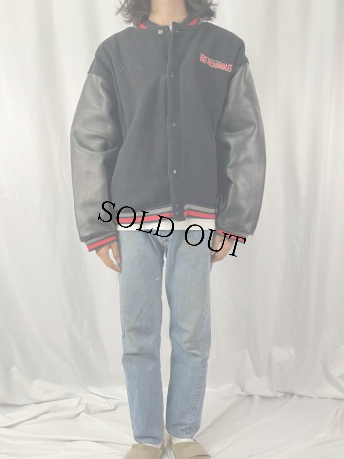 画像2: 2000's Disney The Incredibles 映画ロゴ刺繍スタジャン XL (2)