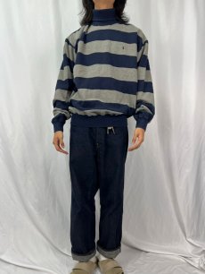 画像2: 90's〜 POLO Ralph Lauren ボーダー柄 タートルネックスウェット L (2)