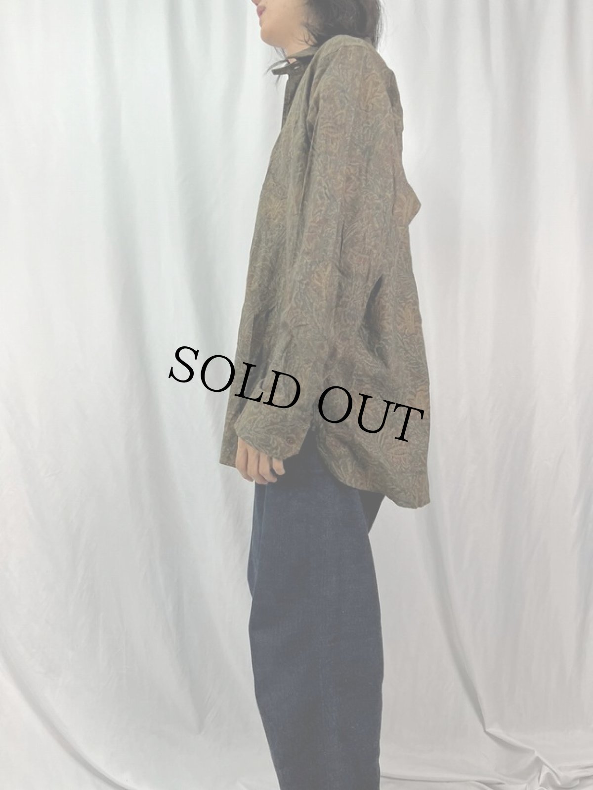 画像3: POLO Ralph Lauren 総柄 チンスト×マチ付き シャツ XL (3)