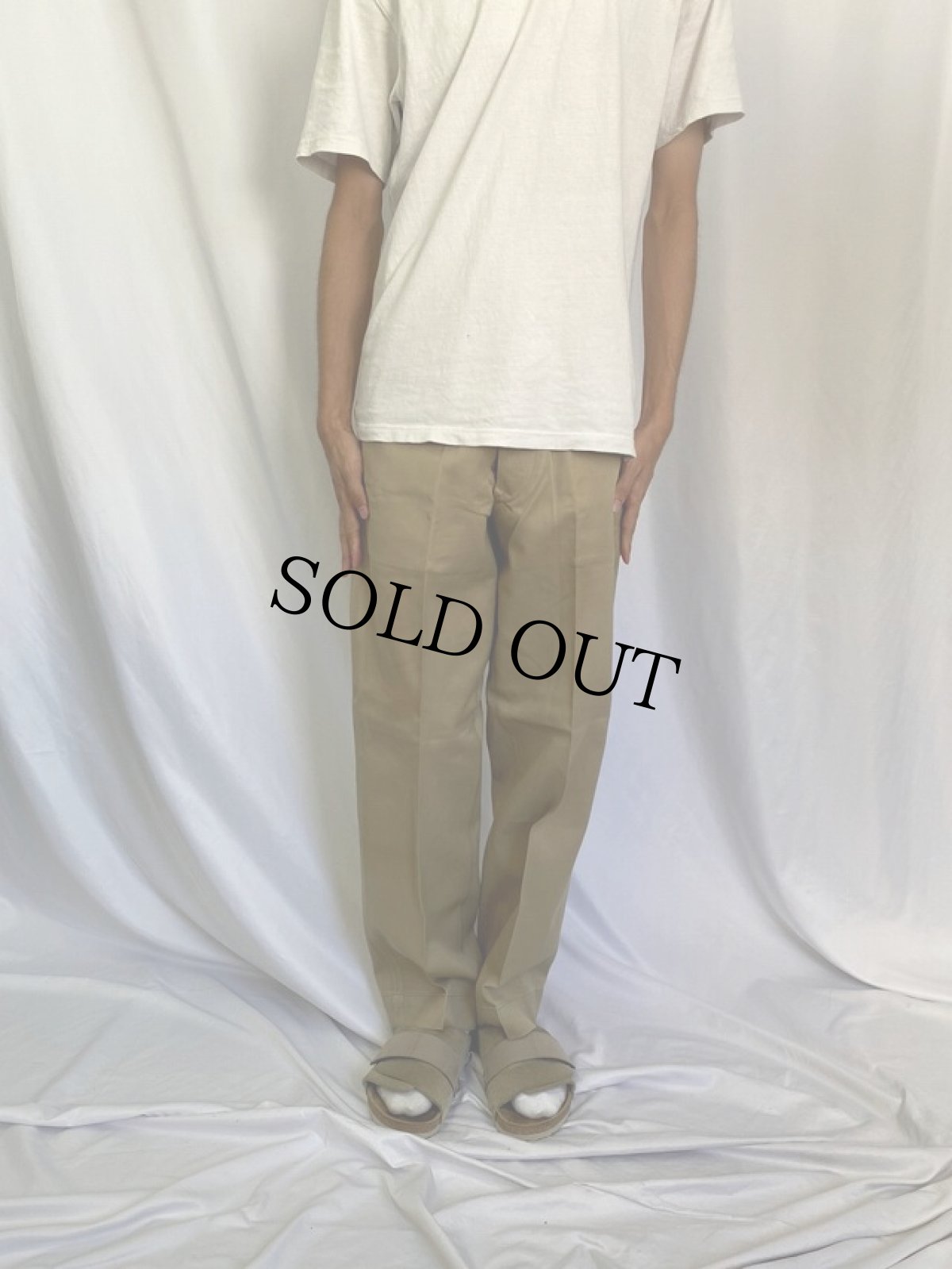 画像2: 50's U.S.ARMY 糊付け＆プレス チノトラウザーズ W30 (2)