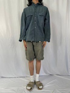 画像2: 90's Cacharel コットンポプリンシャツ XL (2)