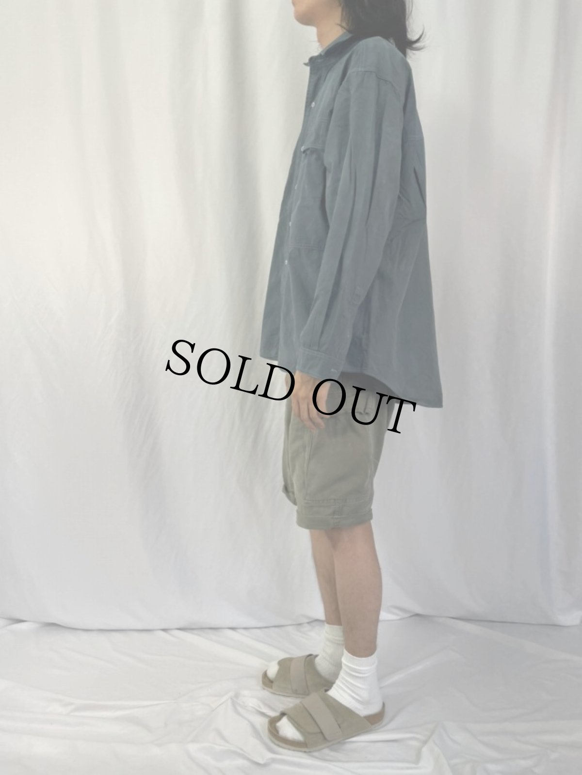 画像3: 90's Cacharel コットンポプリンシャツ XL (3)