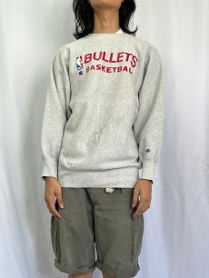 画像2: 90's Champion REVERSE WEAVE USA製 "BULLETS BASKETBALL" NBAチームロゴプリントスウェット XL (2)