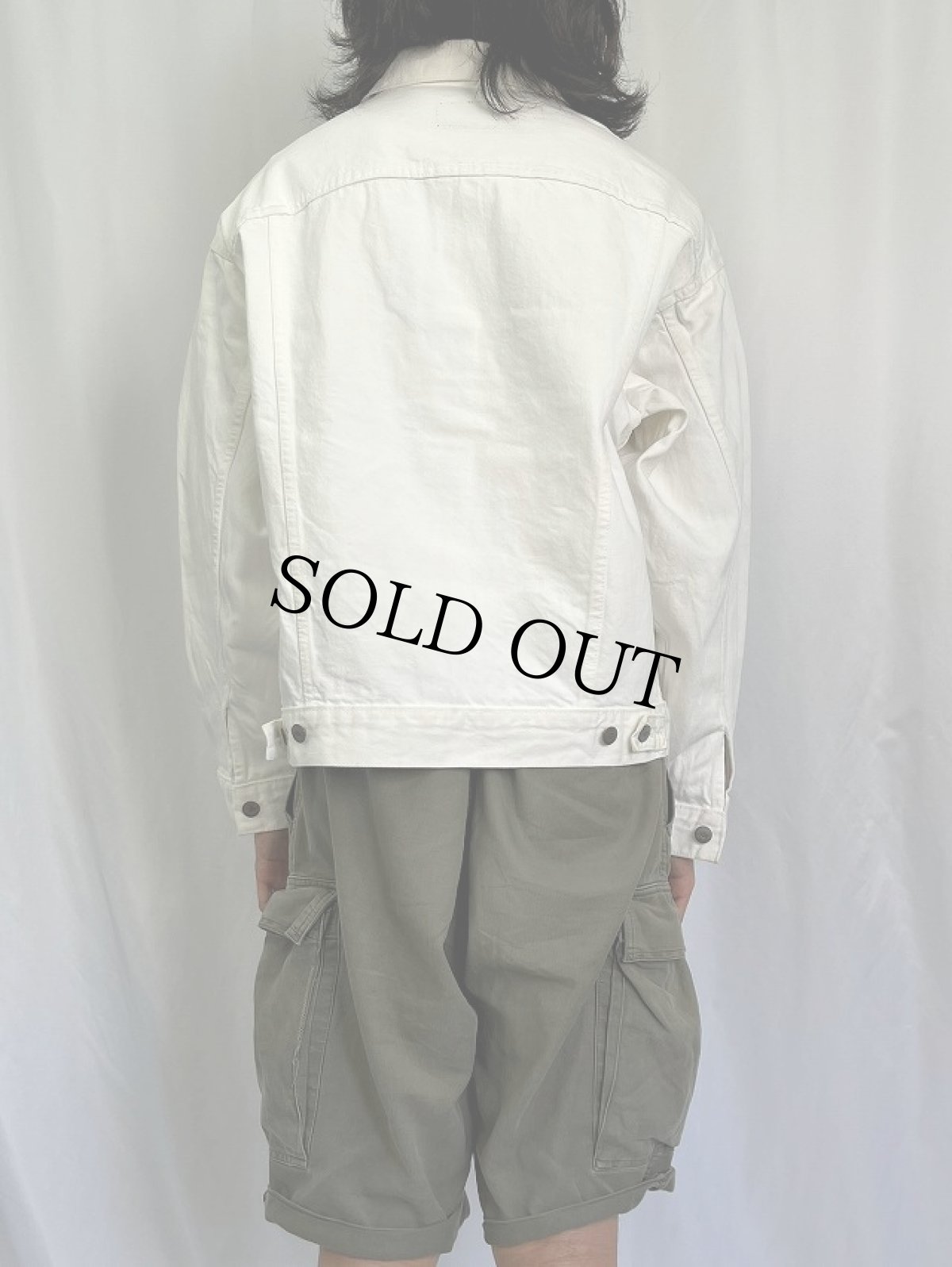 画像4: 80's Levi's 70505 USA製 ホワイトデニムジャケット L (4)