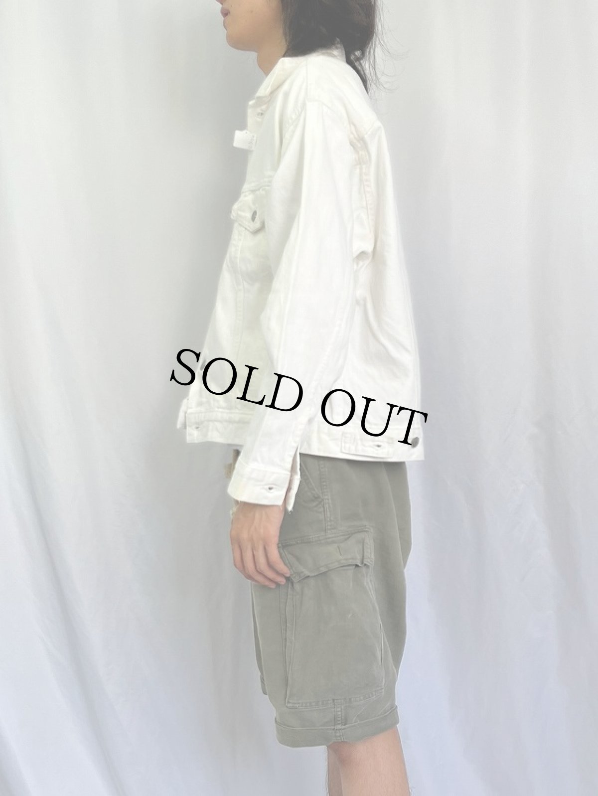 画像3: 80's Levi's 70505 USA製 ホワイトデニムジャケット L (3)