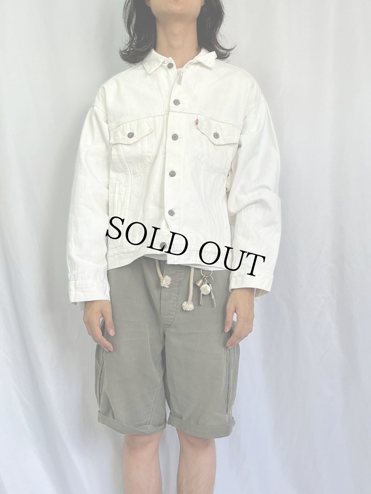 画像2: 80's Levi's 70505 USA製 ホワイトデニムジャケット L (2)