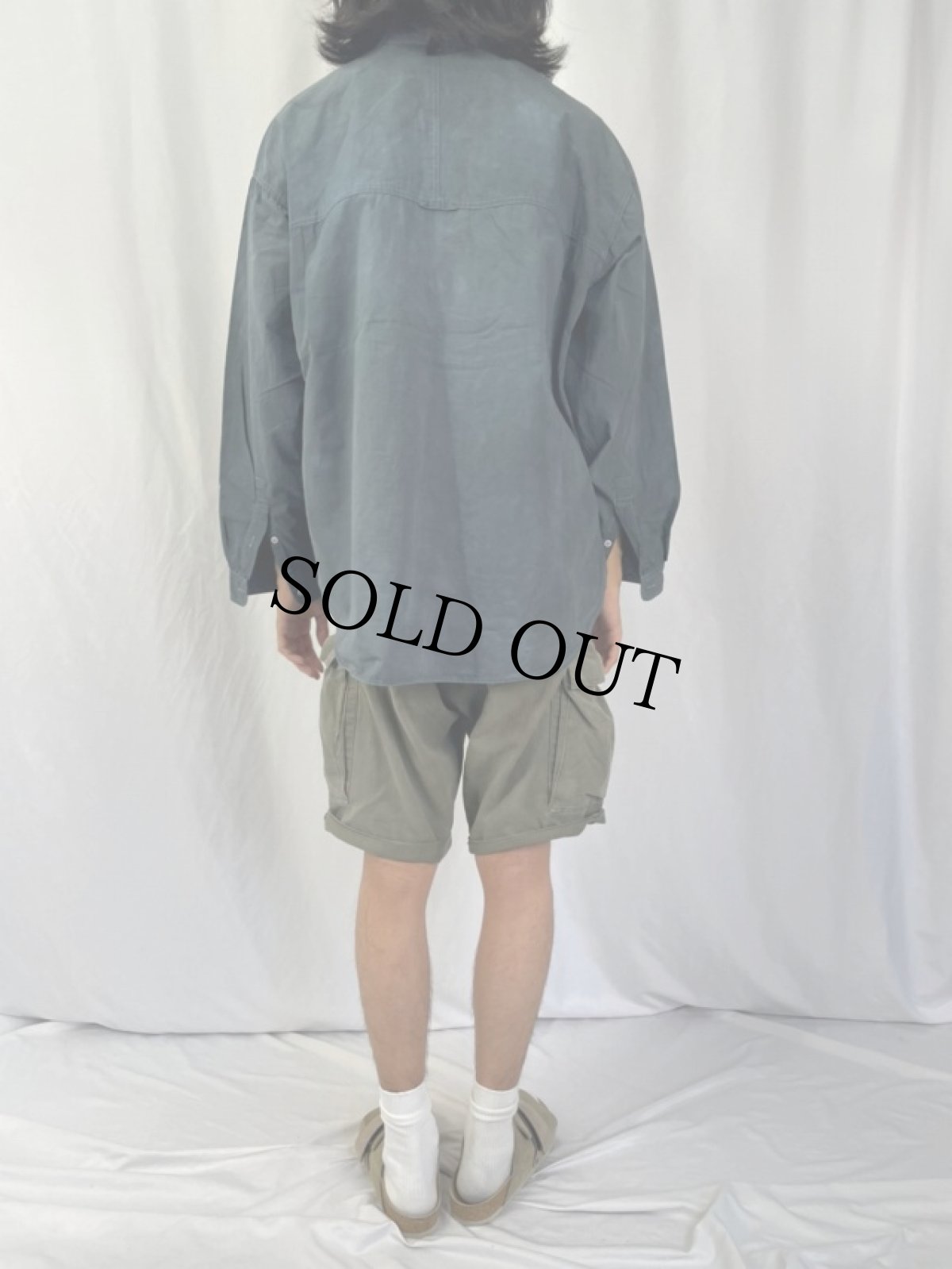 画像4: 90's Cacharel コットンポプリンシャツ XL (4)