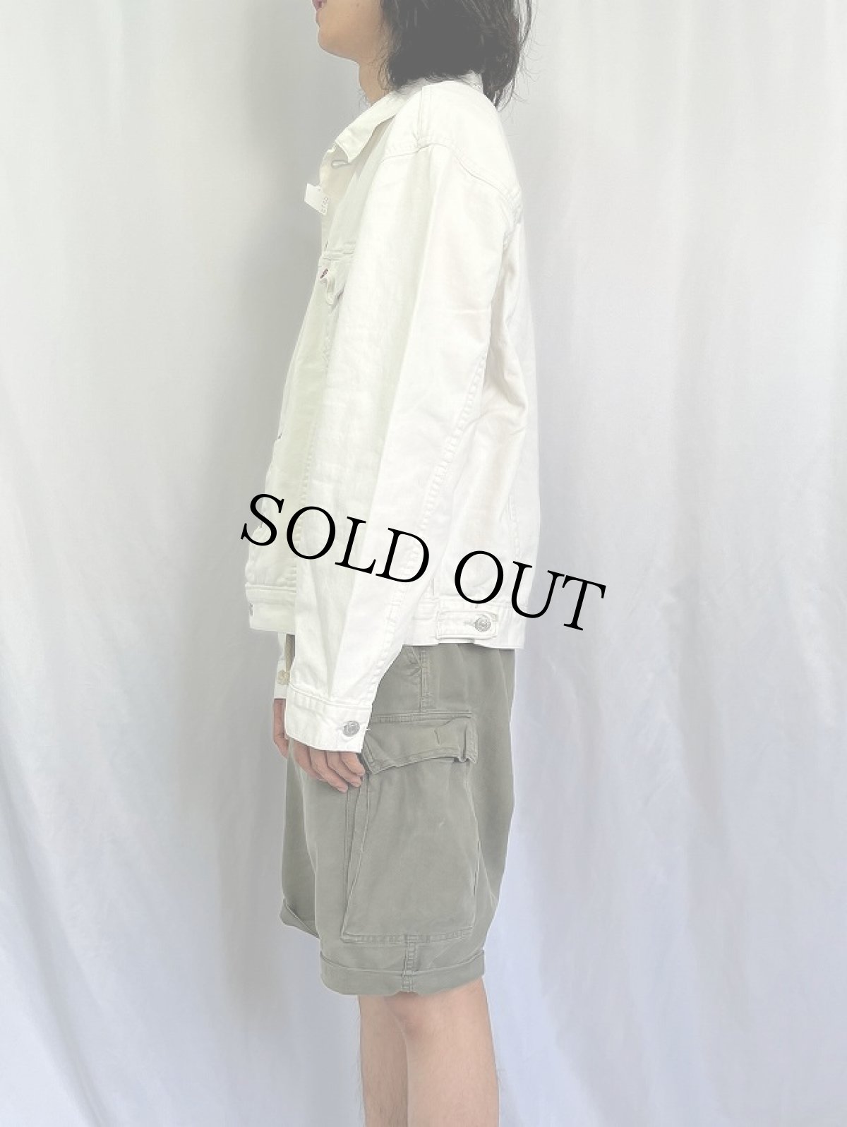 画像3: Levi's 70507 ホワイトデニムジャケット XL (3)