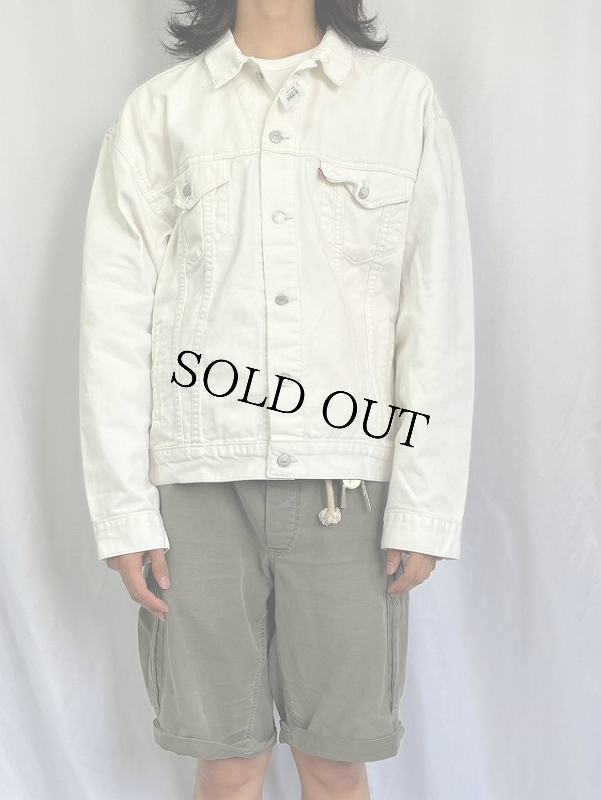 画像2: Levi's 70507 ホワイトデニムジャケット XL (2)