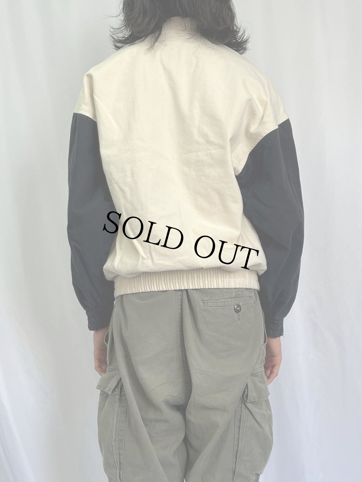 画像4: 90's AVON SPORTSWEAR CANADA製 2トーンカラー コットンツイルスタジャン L (4)