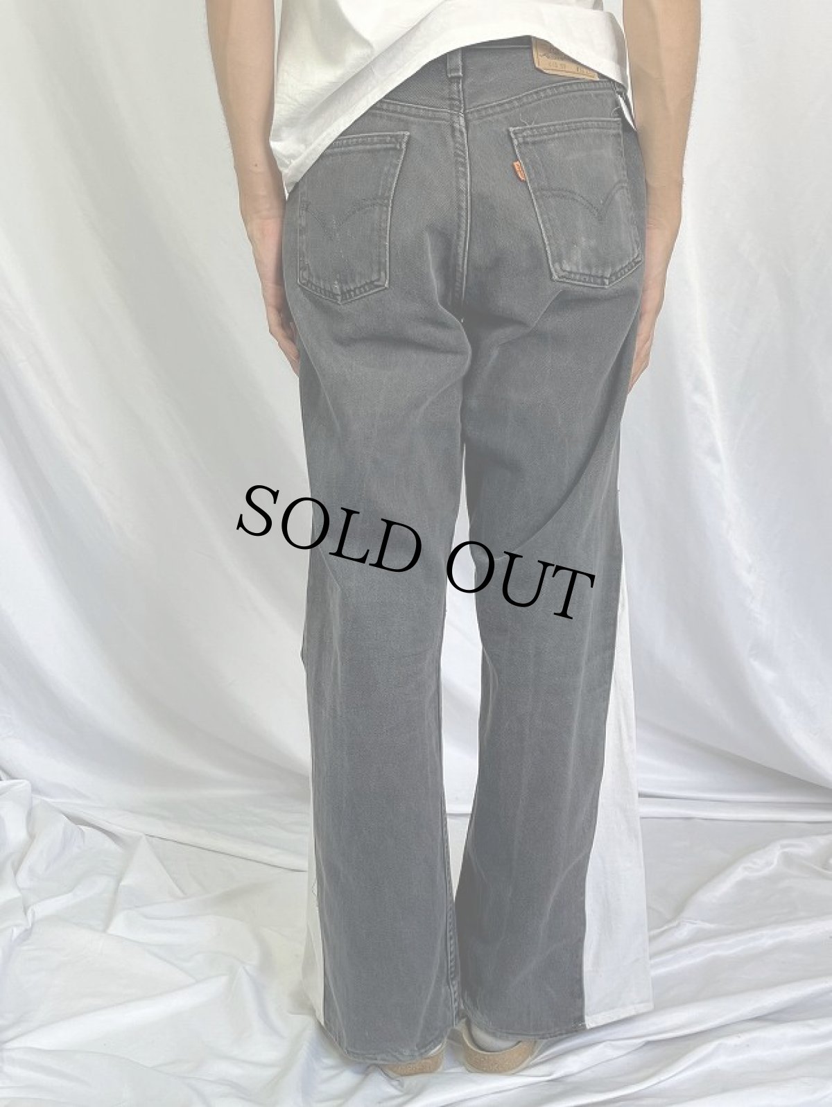 画像4: 90's EURO Levi's 615 リメイク ブラックフレアデニム W32 (4)