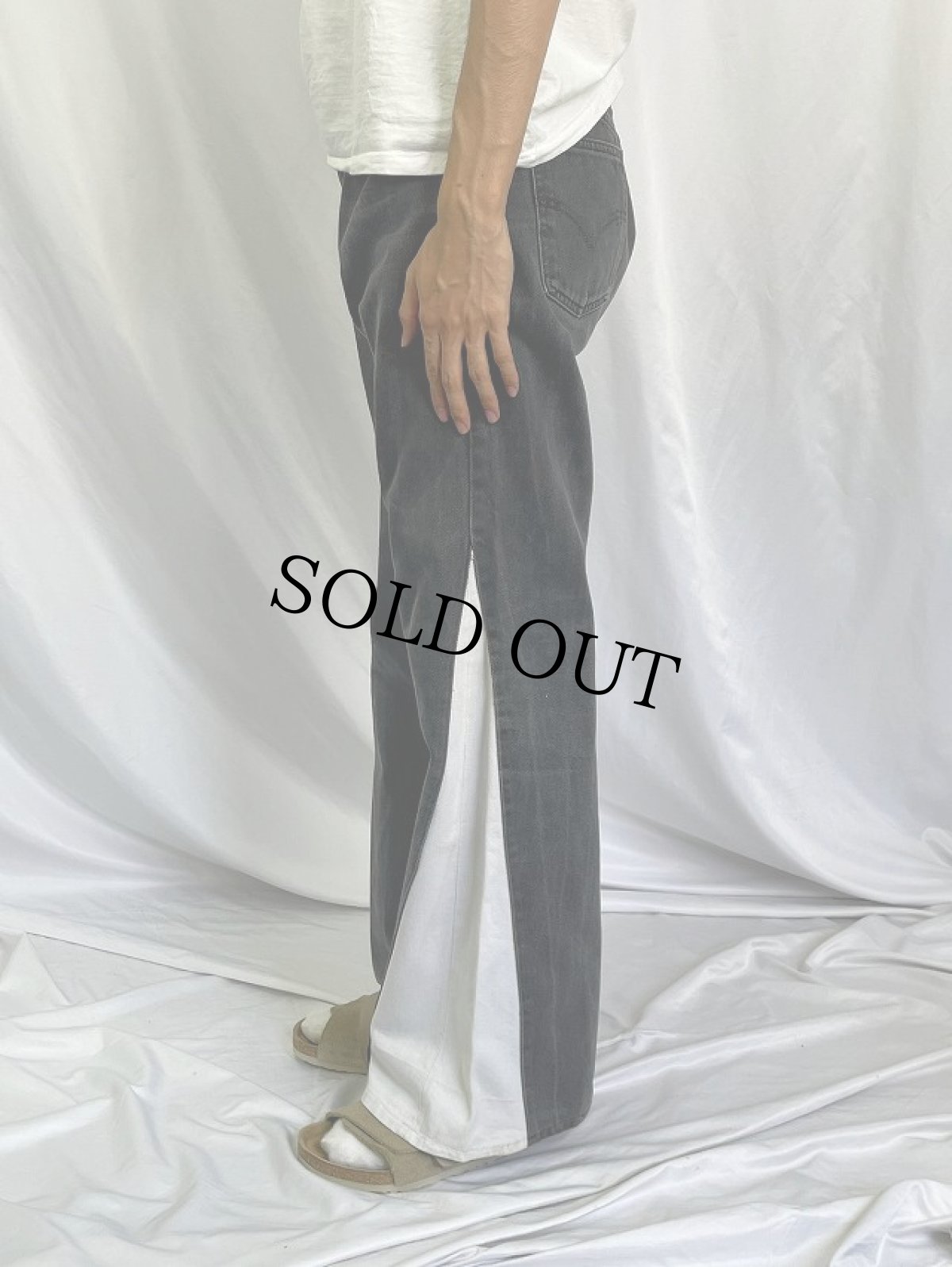 画像3: 90's EURO Levi's 615 リメイク ブラックフレアデニム W32 (3)