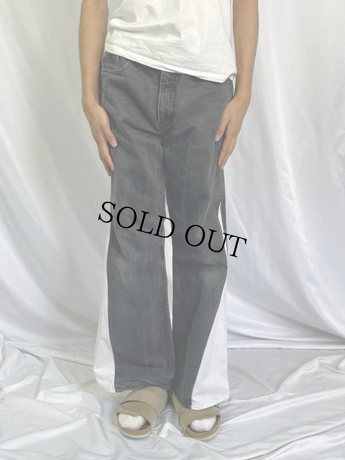 画像2: 90's EURO Levi's 615 リメイク ブラックフレアデニム W32 (2)