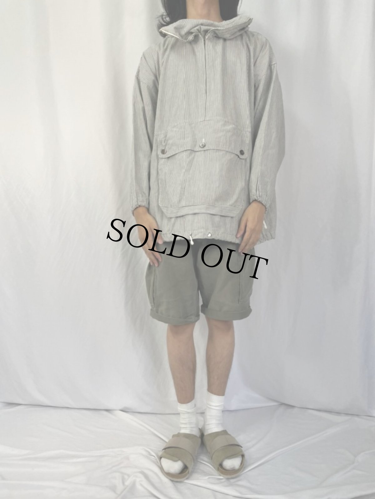 画像2: 80's ISSEY MIYAKE I.S. Chisato Tsumori Design JAPAN製 ストライプ柄 ロゴプリントジップパーカー SIZE 9 (2)