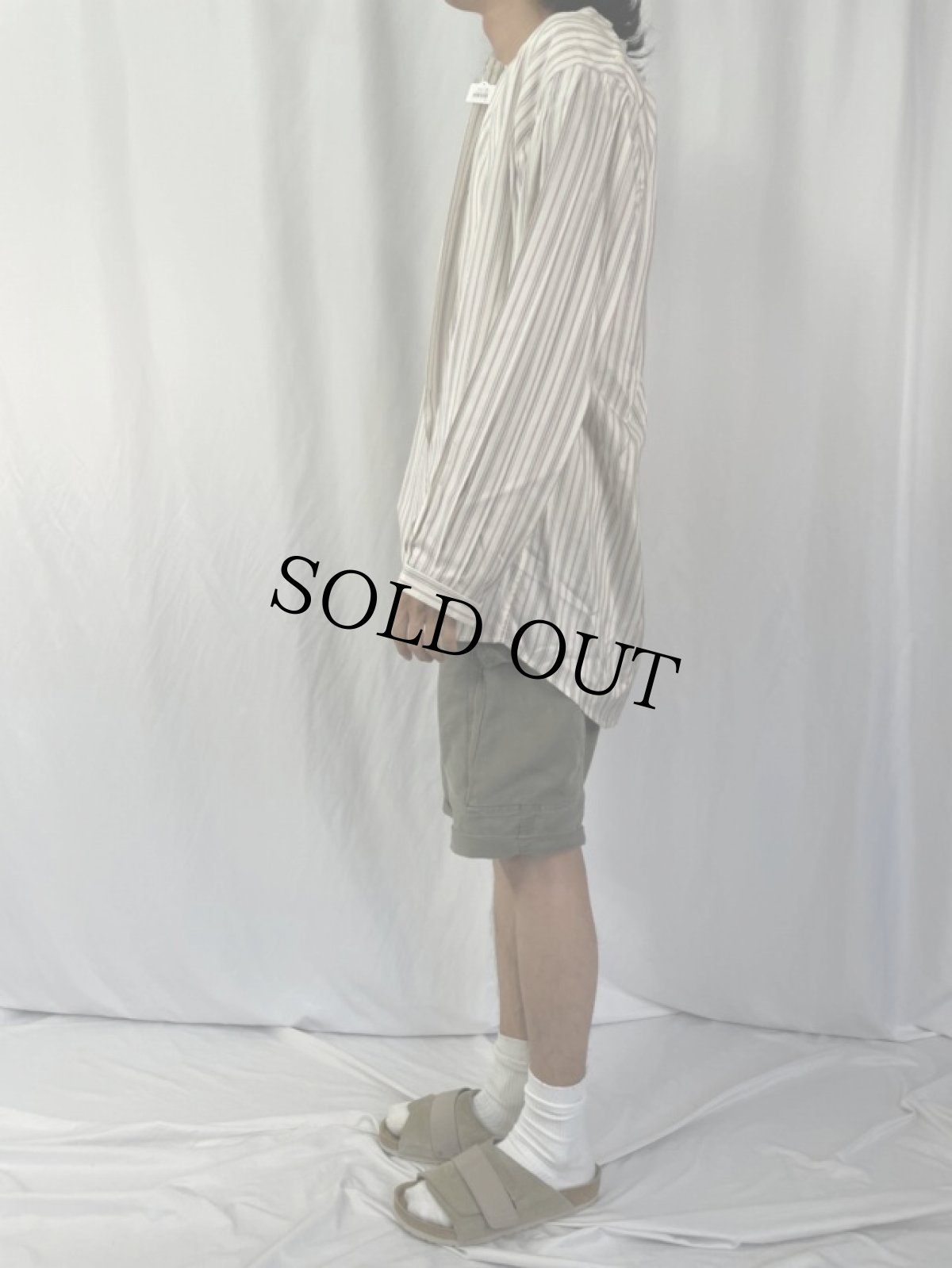 画像3: 90's GIORGIO ARMANI Neiman Marcus別注 ITALY製 ストライプ柄 シルクプルオーバーシャツ SIZE 48 (3)