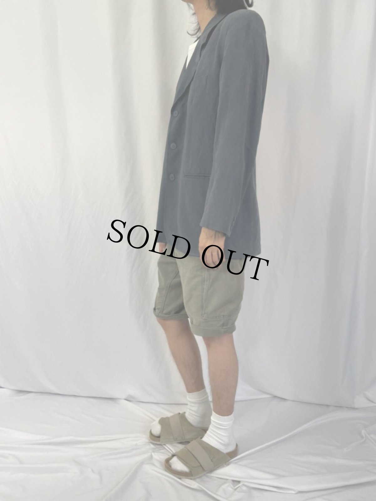 画像4: 90's agnes b. HOMME FRANCE製 ビスコーステーラードジャケット SIZE 56 (4)