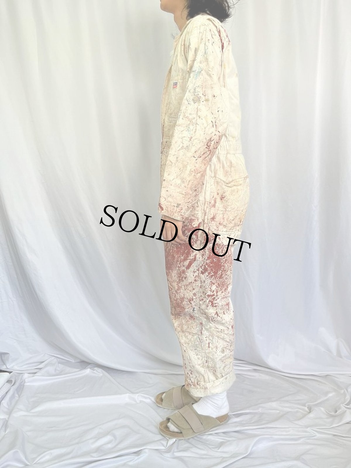 画像3: 50's PENNY'S BIG MAC ペンキペイント ヘリンボーンツイル オールインワン (3)