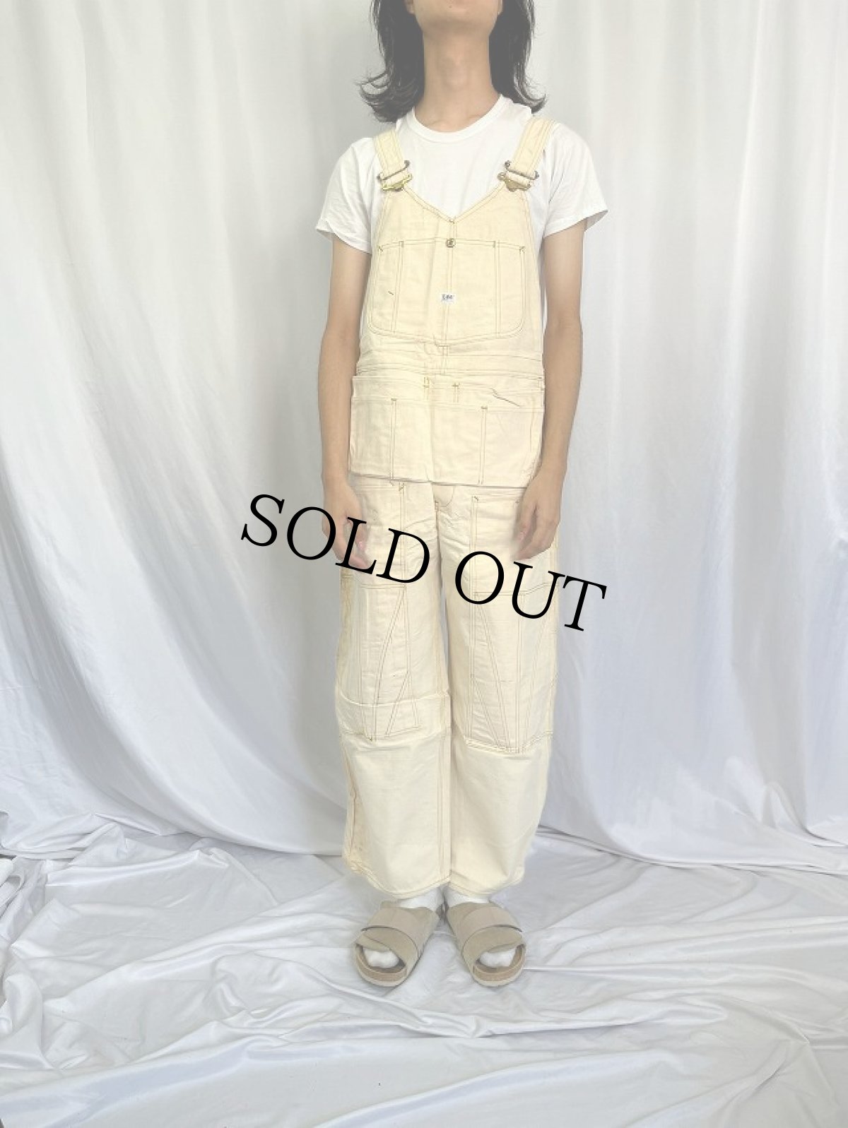 画像2: 70's Lee USA製 エプロンポケット オーバーオール DEADSTOCK SIZE 38x30 (2)