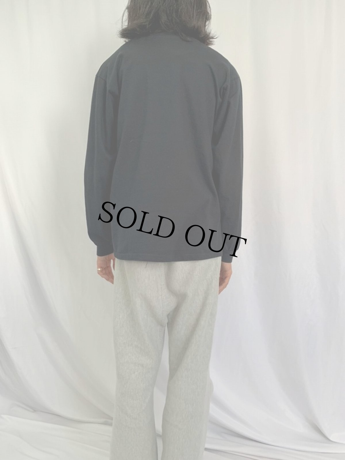 画像4: 90's USA製 アートイラストプリントロンT BLACK L (4)