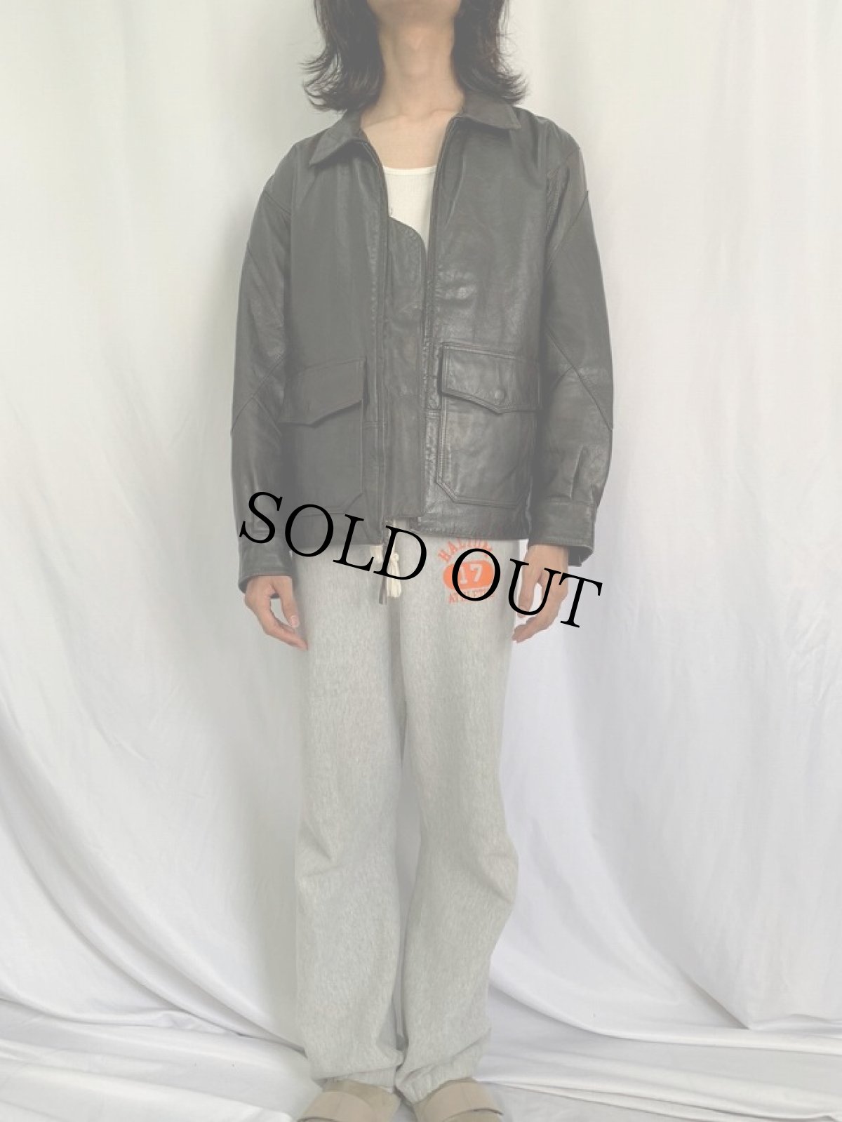 画像2: 80's BANANA REPUBLIC レザージャケット SIZE42 (2)