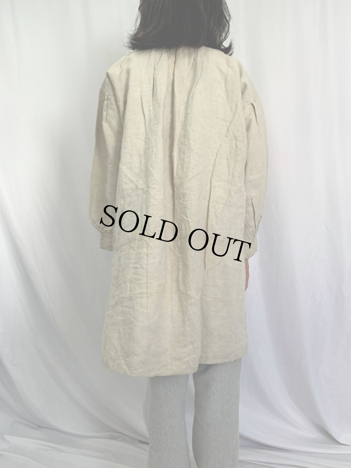 画像4: 1900〜1920s French Antiques リネンスモックシャツ (4)