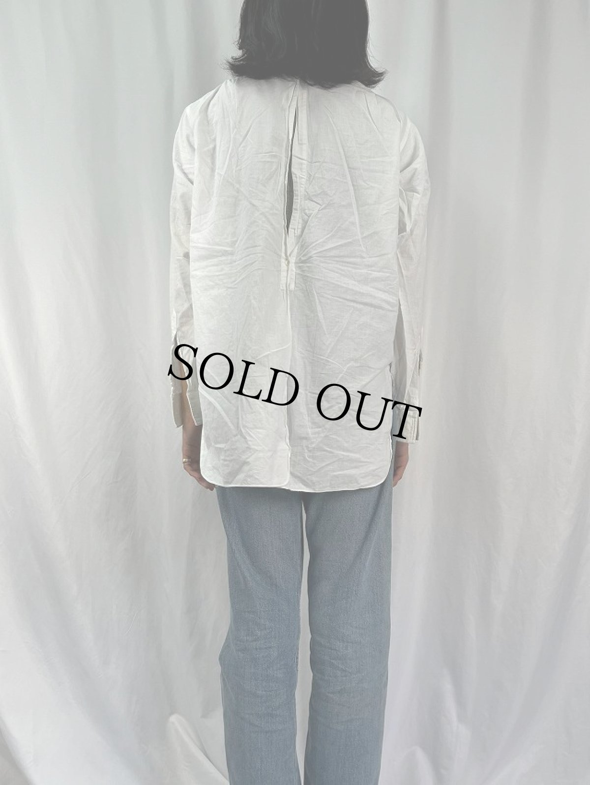 画像4: 20〜30's ARROW "イカ胸×ダブルカフス×デタッチャブルカラー×マチ付き" コットンドレスシャツ (4)