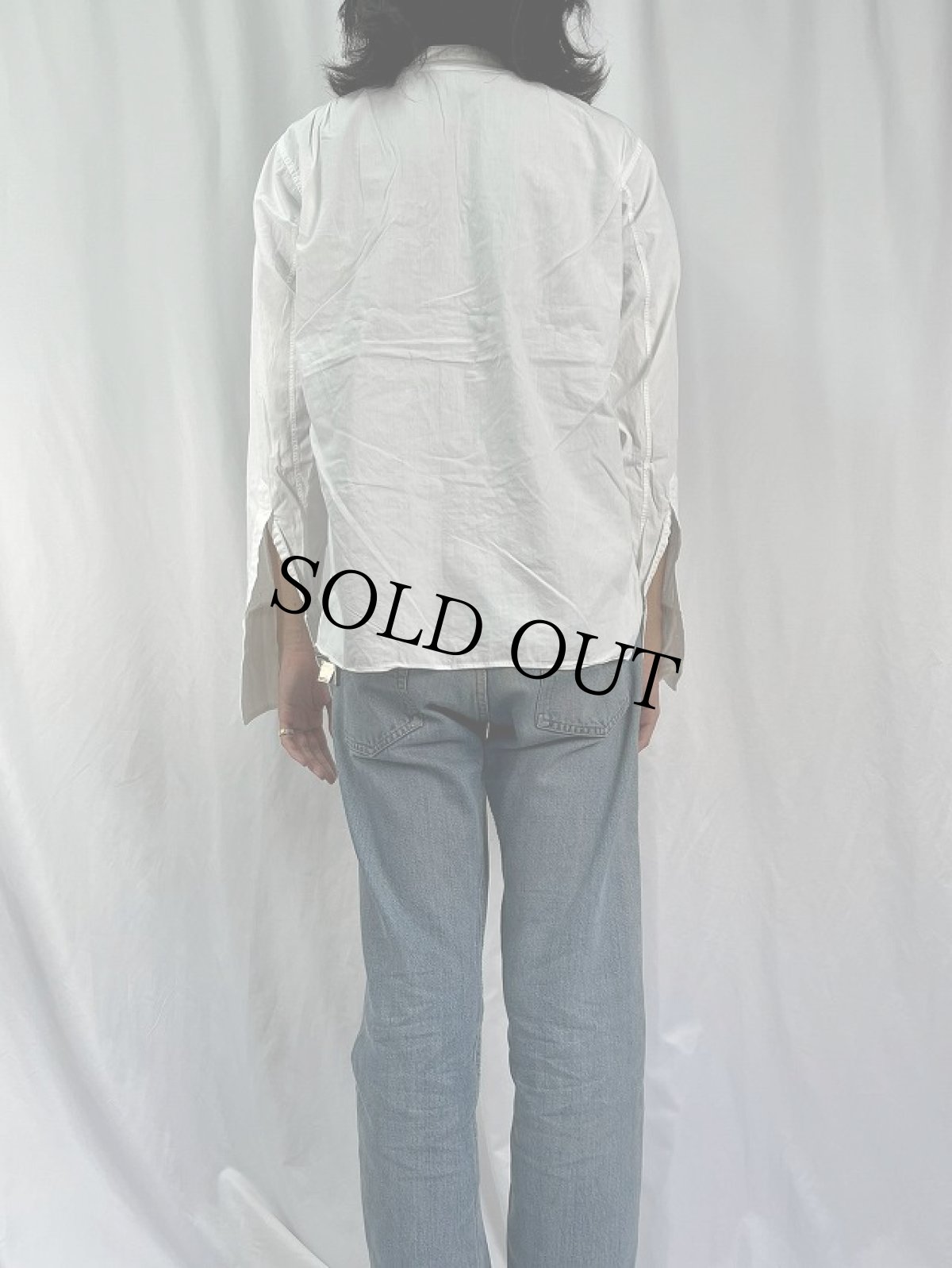 画像4: 50's ARROW "ダブルカフス×デタッチャブルカラー×マチ付き" コットンドレスシャツ SIZE16 1/2-34 (4)