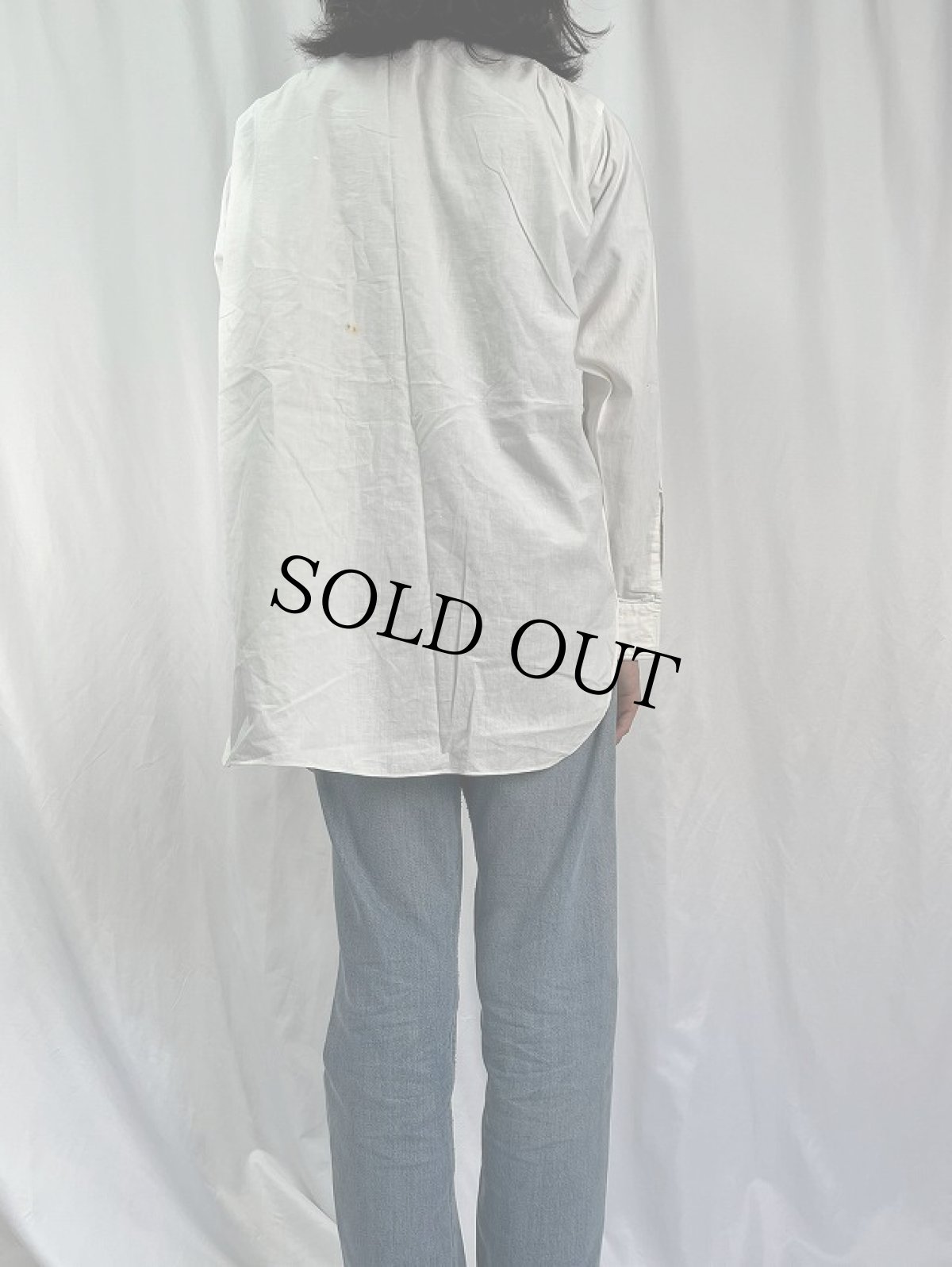 画像4: 20〜30's ARROW "イカ胸×ダブルカフス×デタッチャブルカラー" コットンドレスシャツ (4)