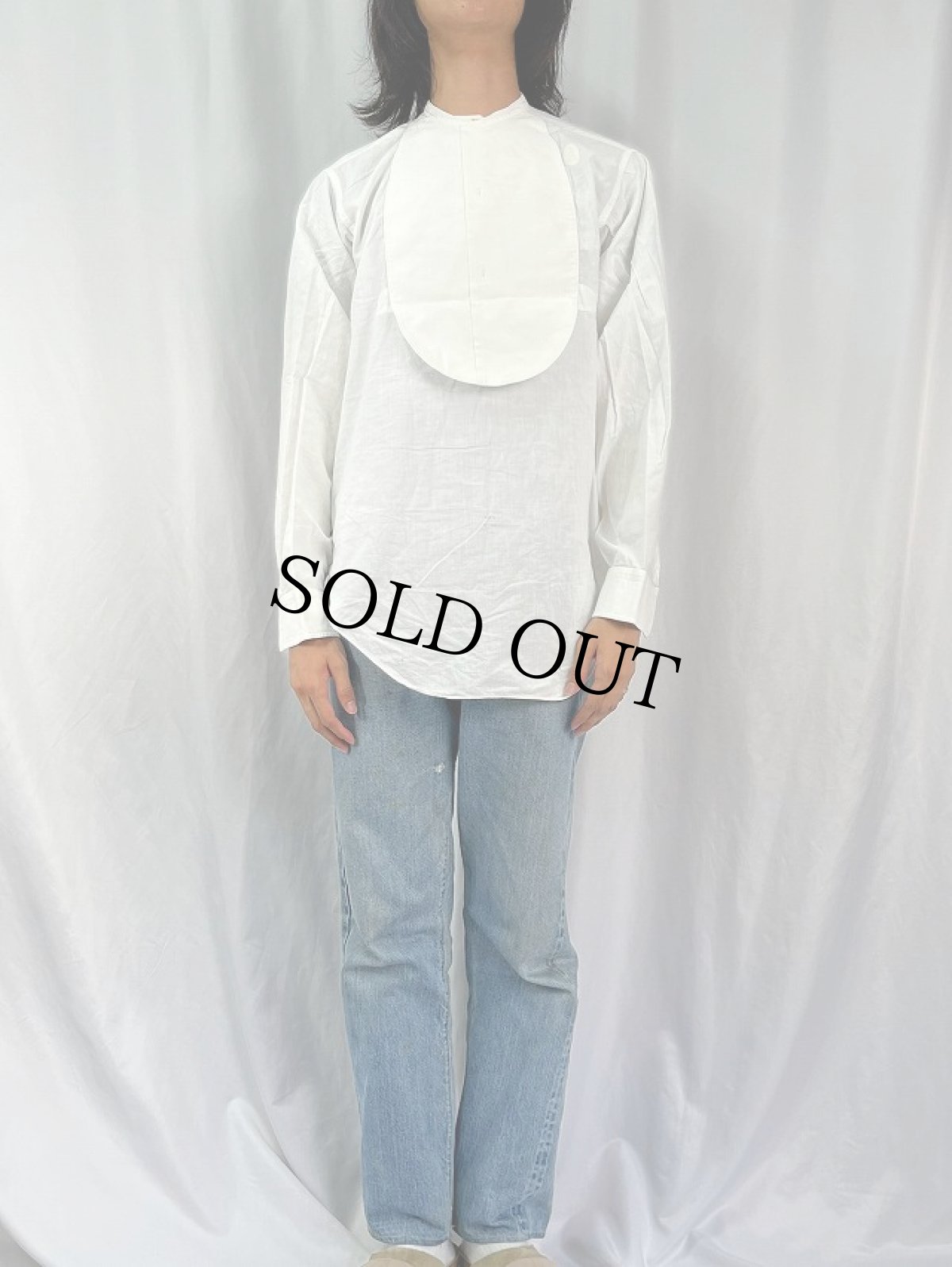 画像2: 20〜30's ARROW "イカ胸×ダブルカフス×デタッチャブルカラー×マチ付き" コットンドレスシャツ (2)