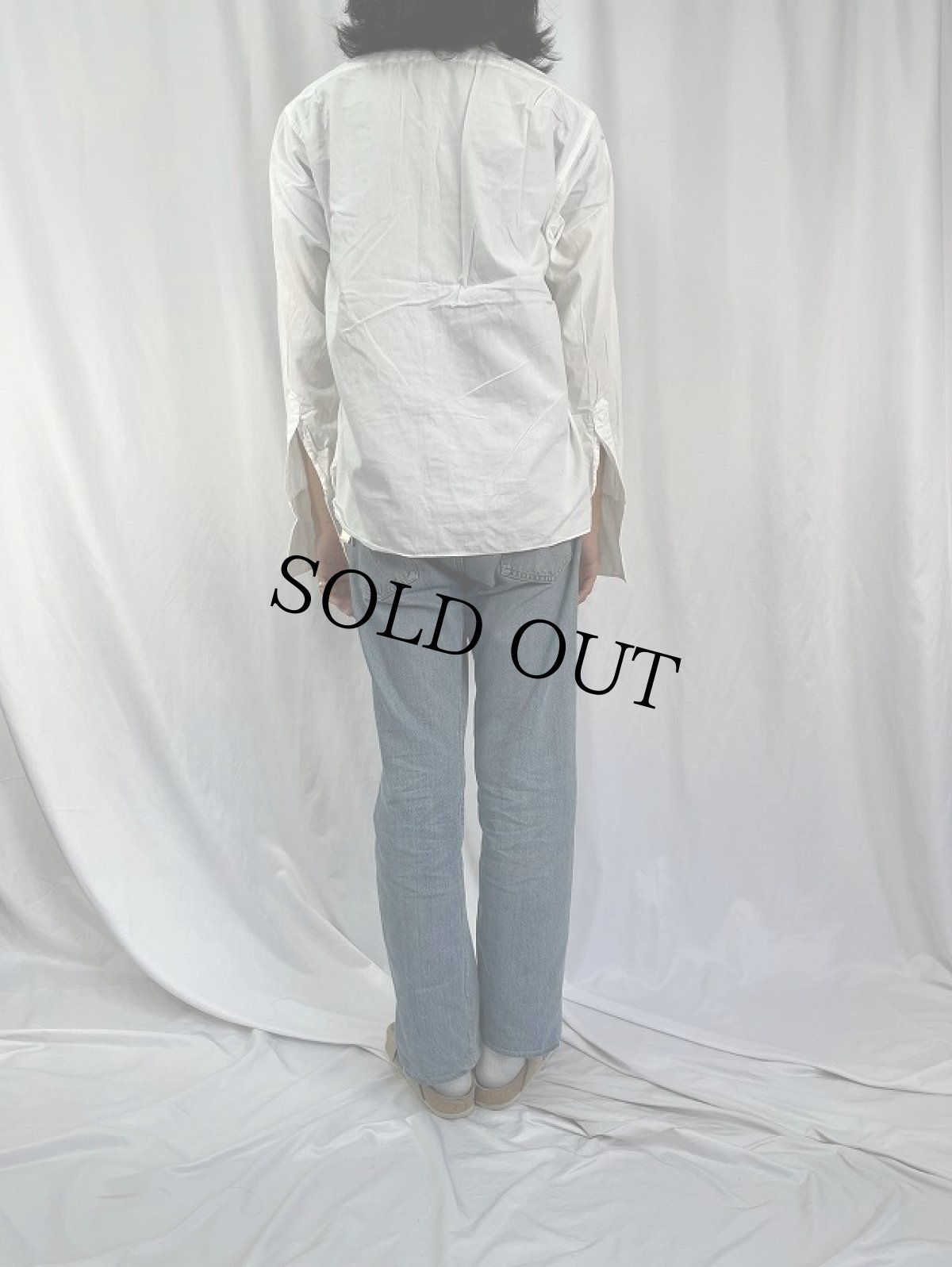 画像4: 40's Van Heusen "ダブルカフス×デタッチャブルカラー" コットンドレスシャツ (4)