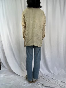 画像4: 20〜30's BELLAS HESS "マチ付き" 袖リメイク シルクドレスシャツ (4)