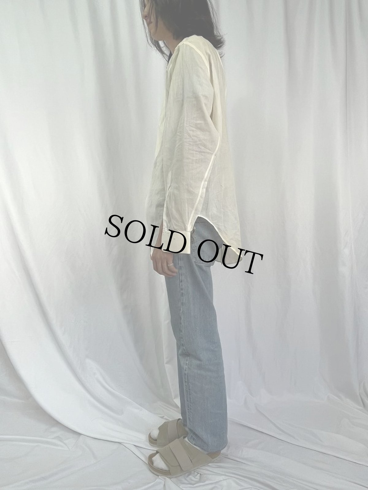 画像3: 20〜30's Manhattan "イカ胸×ダブルカフス×デタッチャブルカラー×マチ付き" コットンドレスシャツ (3)